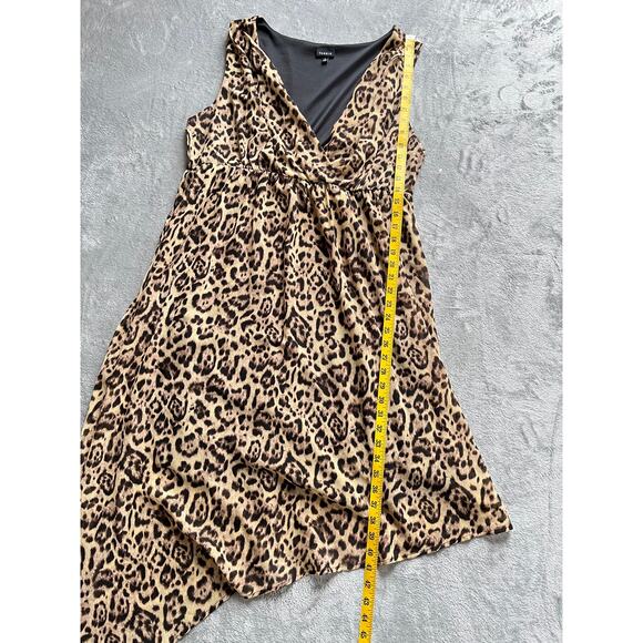 Torrid Leopard Print Asymmetrical Hem Midi Dress 2X Plus Size Mob Wife Goth - Picture 12 of 16